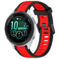 For Garmin Forerunner 265S Music 18mm Two Color Textured Silicone Watch Band(Red+Black)
