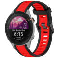 For Garmin Forerunner 255S 18mm Two Color Textured Silicone Watch Band(Red+Black)