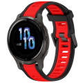 For Garmin Venu 2S 18mm Two Color Textured Silicone Watch Band(Red+Black)