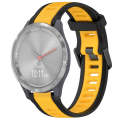 For Garmin Vivomove 3S 18mm Two Color Textured Silicone Watch Band(Yellow+Black)