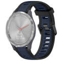 For Garmin Vivomove 3S 18mm Two Color Textured Silicone Watch Band(Midnight Blue+Black)