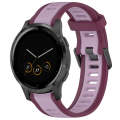 For Garmin Vivoactive 4S 18mm Two Color Textured Silicone Watch Band(Purple)