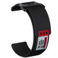 20mm Two Color Nylon Canvas Hook And Loop Fastener Watch Band(Black+Red)