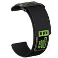 20mm Two Color Nylon Canvas Hook And Loop Fastener Watch Band(Black+Green)