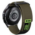 22mm Two Color Nylon Canvas Hook And Loop Fastener Watch Band(Army Green+Black)