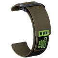 22mm Two Color Nylon Canvas Hook And Loop Fastener Watch Band(Army Green+Black)