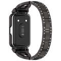 For Samsung Galaxy Fit 3 X Shaped Dual Row Diamond Metal Frame Watch Band(Black)