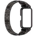 For Samsung Galaxy Fit 3 X Shaped Dual Row Diamond Metal Frame Watch Band(Black)