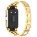 For Samsung Galaxy Fit 3 X Shaped Dual Row Diamond Metal Frame Watch Band(Gold)