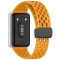 For Samsung Galaxy Fit 3 Hole Style Magnetic Folding Buckle Silicone Watch Band(Yellow)