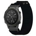 For Garmin MARQ Commander 22mm Nylon Hook And Loop Fastener Watch Band(Black)