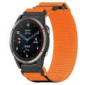 For Garmin Quatix 7 Pro 22mm Nylon Hook And Loop Fastener Watch Band(Orange)