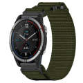 For Garmin Quatix 7 22mm Nylon Hook And Loop Fastener Watch Band(Army Green)