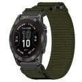 For Garmin Fenix 7 Pro 47mm 22mm Nylon Hook And Loop Fastener Watch Band(Army Green)