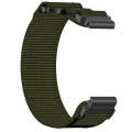 For Garmin  Instinct 2 Solar 22mm Nylon Hook And Loop Fastener Watch Band(Army Green)