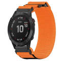For Garmin Fenix 6 22mm Nylon Hook And Loop Fastener Watch Band(Orange)