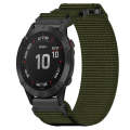 For Garmin Fenix 6 22mm Nylon Hook And Loop Fastener Watch Band(Army Green)