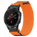 For Garmin Fenix 5 22mm Nylon Hook And Loop Fastener Watch Band(Orange)
