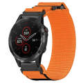 For Garmin Fenix 5 Plus 22mm Nylon Hook And Loop Fastener Watch Band(Orange)