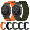 For Garmin Instinct Crossover Solar 22mm Nylon Hook And Loop Fastener Watch Band(Black)