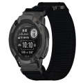 For Garmin Instinct 2X Solar 26mm Nylon Hook And Loop Fastener Watch Band(Black)