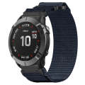 For Garmin Fenix 6X 26mm Nylon Hook And Loop Fastener Watch Band(Blue)