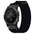 For Garmin Fenix 5X Plus 26mm Nylon Hook And Loop Fastener Watch Band(Black)