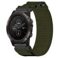 For Garmin Fenix 5X Plus 26mm Nylon Hook And Loop Fastener Watch Band(Army Green)