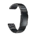 For Garmin Fenix 7S Pro 42mm 20mm Tortoise Shell Stainless Steel Watch Band(Black)