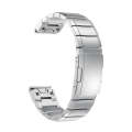 For Garmin Fenix 7S 20mm Tortoise Shell Stainless Steel Watch Band(Sliver)