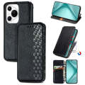 For Huawei Pura 70 Ultra Cubic Grid Pressed Magnetic Leather Phone Case(Black)