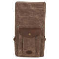 Outdoor Rucksack Retro Crazy Horse Leather Camera Backpack Waterproof School Bag(Gray+Khaki)