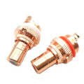 4 PCS / 2 Pairs CMC Copper RCA Female Audio Power Amplifier AV Audio Lotus Socket Terminal(Copper...