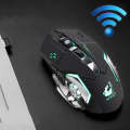 FREEDOM-WOLF X8 2400 DPI 6 Keys 2.4G Wireless Charging Silent Luminous Gaming Mechanical Mouse(Bl...