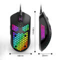FREEDOM-WOLF M5 12000 DPI 6 Keys Wasp Lightweight Wired Hollow Gaming Mouse, Cable Length: 1.7m(B...