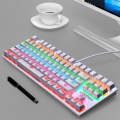 LEAVEN K550 87 Keys Green Shaft Gaming Athletic Office Notebook Punk Mechanical Keyboard, Cable L...