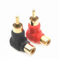 20 PCS / 10 Pairs L-shaped Lotus RCA Right Angle Elbow RCA Male to Female Audio Adapter(Color Ran...