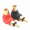 20 PCS / 10 Pairs L-shaped Lotus RCA Right Angle Elbow RCA Male to Female Audio Adapter(Color Ran...