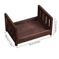 100 Days Old Wooden Bed For Newborns Children Photography Props(Coffee)