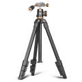 Q160s 4-Section Folding Legs Live Broadcast Aluminum Alloy Tripod Mount with Damping Tripod Ball-...