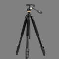 Q338 4-Section Folding Legs Live Broadcast Aluminum Alloy Tripod Mount With Three-dimensional Head