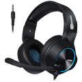 NUBWO N11 Gaming Subwoofer Headphone with Mic, Style:Single 3.5mm(Black and Blue)
