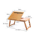 Folding Laptop Desk Bed Card Slot Lifting Type Lazy Computer Desk, Size: Small (50cm), Style:with...