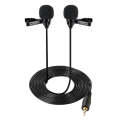 Wired Lavalier Microphone Condenser Double Head Microphone Two People Live Mobile Phone K Song Mi...