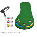 PGM GL002 Indoor Golf Putting Trainer Big Feet Mini Golf Practice Blanket with Putter and Balls, ...