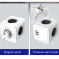 Creative Power Cube Socket Conversion Socket, EU Plug In-line Red+U+Switch+C