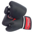 LISHEN Thickened Boxing Gloves Muay Thai Fighting Training Fitness Gloves(Black)