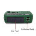 DE13 Hand-Cranked Power Full Band Solar Charging Emergency Outdoor Radio(Green)