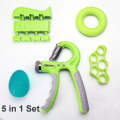 5 In 1 Counting Grip Device Fitness Adjustment Grip Device  Finger Trainer Set(Green)