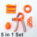 5 In 1 Counting Grip Device Fitness Adjustment Grip Device  Finger Trainer Set(Orange)